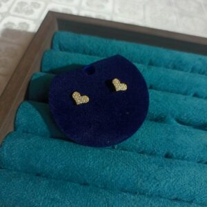 Gold-Tone Pave Heart Stud