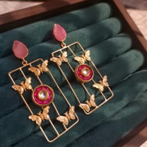 Rectangular Butterfly Cage Earrings